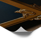 ブルドッグフランスの海賊青金ゴールドコート ポスター (角)