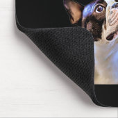 ブルドッグフランスの漫画フィルターステーキディナーおもしろいドッグ マウスパッド (コーナー)