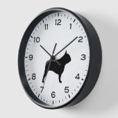 ブルドッグフランスの犬がシルエットを育てる 壁時計 (傾斜)