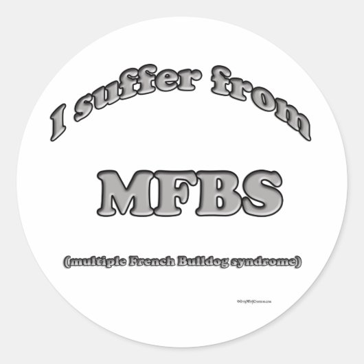 ブルドッグフランスの症候群 – ステッカー (正面)