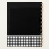 ブルドッグフランスの白黒ギンガム名前をカスタムする プランナー手帳 (裏面)