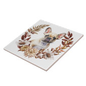 ブルドッグフランスの秋リース タイル (側面)