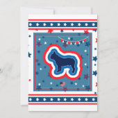 ブルドッグフランスの花火7月4日BBQパーティー 招待状 (正面)