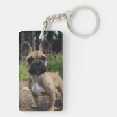 ブルドッグフランスの装飾用クッション キーホルダー (裏面)