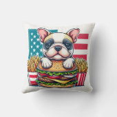 ブルドッグフランスの装飾用クッション クッション (裏面)