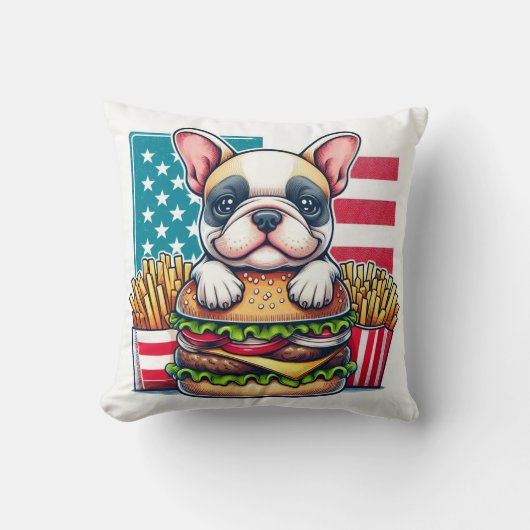ブルドッグフランスの装飾用クッション クッション (正面)