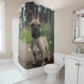 ブルドッグフランスの装飾用クッション シャワーカーテン (インサイチュ)