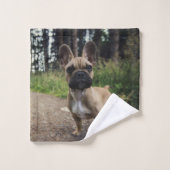 ブルドッグフランスの装飾用クッション バスタオルセット (ウォッシュタオル)