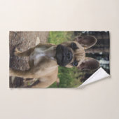 ブルドッグフランスの装飾用クッション バスタオルセット (ハンドタオル)