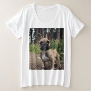 ブルドッグフランスの装飾用クッション プラスサイズTシャツ