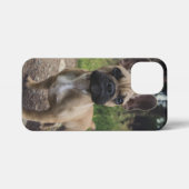 ブルドッグフランスの装飾用クッション iPhoneケース (裏面横)