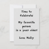 ブルドッグフランスの誕生日カード 出欠カード (裏面)