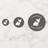 ブルドッグフランスの赤ちゃんシャワーグレー コンフェッティ (裏面)