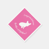 ブルドッグフランスの赤ちゃんシャワーフレンチピンク スタンダードカクテルナプキン (角)