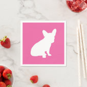 ブルドッグフランスの赤ちゃんシャワーフレンチピンク スタンダードカクテルナプキン (インサイチュ)