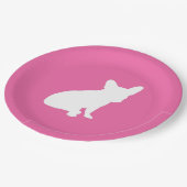 ブルドッグフランスの赤ちゃんシャワーフレンチピンク ペーパープレート (アングル)