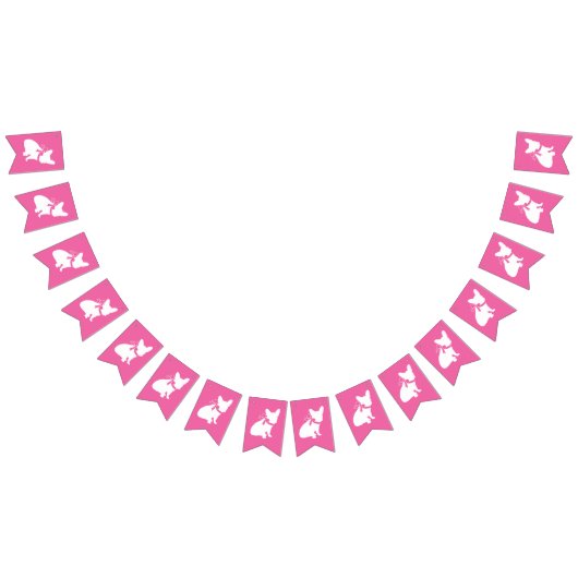 ブルドッグフランスの赤ちゃんシャワーフレンチフレンチピンク バンティングフラッグ (全)