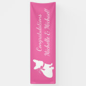 ブルドッグフランスの赤ちゃんシャワーフレンチフレンチピンク 横断幕 (縦)