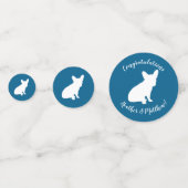 ブルドッグフランスの赤ちゃんシャワーFrenchy Frenchie Blue コンフェッティ (正面)