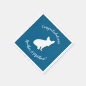 ブルドッグフランスの赤ちゃんシャワーFrenchy Frenchie Blue スタンダードカクテルナプキン (角)