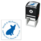 ブルドッグフランスの赤ちゃんシャワーFrenchy Frenchie Blue セルフインキングスタンプ (インサイチュ)