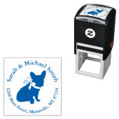 ブルドッグフランスの赤ちゃんシャワーFrenchy Frenchie Blue セルフインキングスタンプ (インサイチュ)