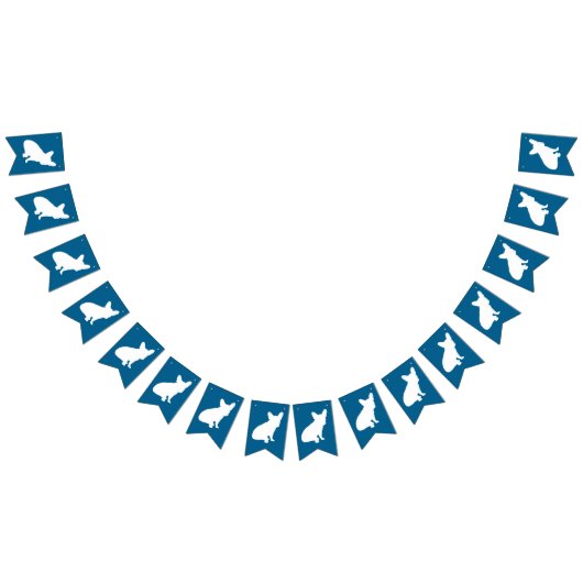 ブルドッグフランスの赤ちゃんシャワーFrenchy Frenchie Blue バンティングフラッグ (全)