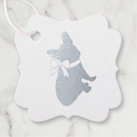 ブルドッグフランスの赤ちゃんシャワーFrenchy Frenchie Blue フェイバータグ (正面)