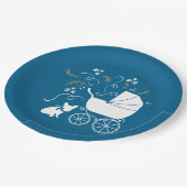 ブルドッグフランスの赤ちゃんシャワーFrenchy Frenchie Blue ペーパープレート (アングル)