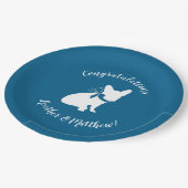 ブルドッグフランスの赤ちゃんシャワーFrenchy Frenchie Blue ペーパープレート (アングル)