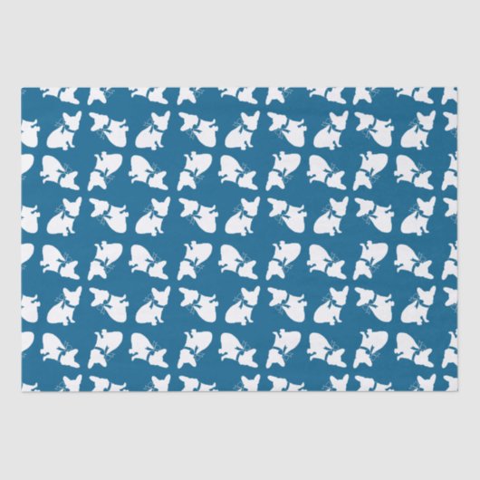 ブルドッグフランスの赤ちゃんシャワーFrenchy Frenchie Blue 薄葉紙 (正面)