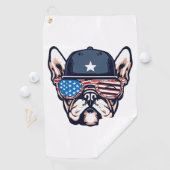 ブルドッグフランスの週末パーティー7月4日 ゴルフタオル (インサイチュ)