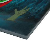 ブルドッグフランスの運転車の怖いハロウィーン カッティングボード (角)