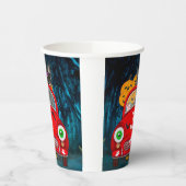 ブルドッグフランスの運転車の怖いハロウィーン 紙コップ (左)