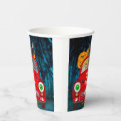 ブルドッグフランスの運転車の怖いハロウィーン 紙コップ (右)