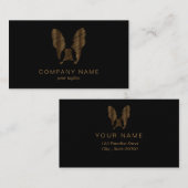 ブルドッグフランスの金ゴールド落書き 名刺 (正面/裏面)