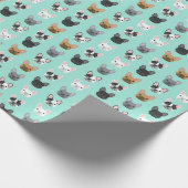 ブルドッグフランスの顔かわいいラッピング紙 ラッピングペーパー (角)