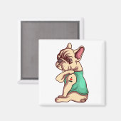 ブルドッグフランスの顔冷凍機磁石 マグネット (正面/裏面)