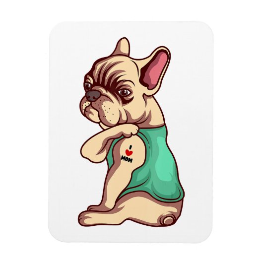 ブルドッグフランスの顔冷凍機磁石 マグネット (縦)
