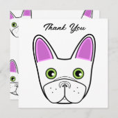 ブルドッグフランスの顔誕生会 招待状 (正面/裏面)