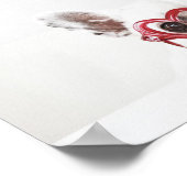 ブルドッグフランスの・イン・ハート・グラス ポスター (角)