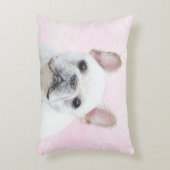 ブルドッグフランスの（クリーム/ホワイト）'絵画 - Dog Art アクセントクッション (正面(垂直))