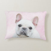 ブルドッグフランスの（クリーム/ホワイト）'絵画 - Dog Art アクセントクッション (裏面)