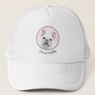 ブルドッグフランスの（クリーム/ホワイト）'絵画 - Dog Art キャップ