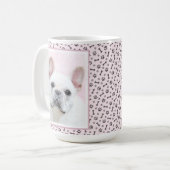 ブルドッグフランスの（クリーム/ホワイト）'絵画 - Dog Art コーヒーマグカップ (正面左)