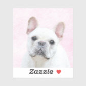 ブルドッグフランスの（クリーム/ホワイト）'絵画 - Dog Art シール (シート)