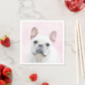 ブルドッグフランスの（クリーム/ホワイト）'絵画 - Dog Art スタンダードカクテルナプキン (インサイチュ)
