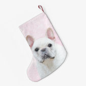 ブルドッグフランスの（クリーム/ホワイト）'絵画 - Dog Art スモールクリスマスストッキング (裏面 (吊り時))