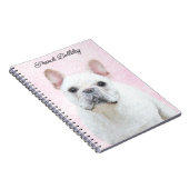 ブルドッグフランスの（クリーム/ホワイト）'絵画 - Dog Art ノートブック (右側)