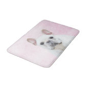 ブルドッグフランスの（クリーム/ホワイト）'絵画 - Dog Art バスマット (アングル)